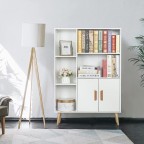 Modern White Sideboard with Wooden Accents