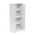 Contemporary Tall White Sideboard with Adjustable Shelves