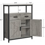 Rustic Industrial Sideboard with Adjustable Shelves