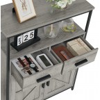 Rustic Industrial Sideboard with Adjustable Shelves