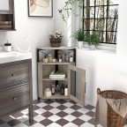 Rustic Corner Sideboard with Adjustable Shelves