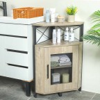 Rustic Corner Sideboard with Adjustable Shelves