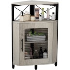 Rustic Corner Sideboard with Adjustable Shelves