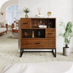 Mid-Century Modern Sideboard with Open Shelving