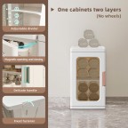 Vertical Storage Box with Transparent Door and Shelf