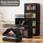 Multifunctional double door storage box