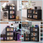 Multifunctional double door storage box