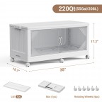 Large capacity removable transparent door storage box white