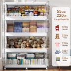 Large capacity removable transparent door storage box white