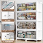 Large capacity removable transparent door storage box white