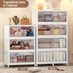 Large capacity removable transparent door storage box white
