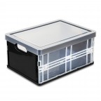 Black & Clear Stackable Storage Box with Lid