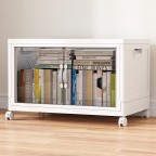Removable transparent double door storage box