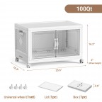 Removable transparent double door storage box