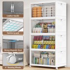 Removable transparent double door storage box