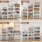 Removable transparent double door storage box