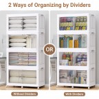 Removable double door transparent storage box